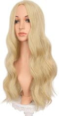 Nikcorp Ženska peruka dolge lase 70 cm, valovi, realističen videz, premium sintetična, klasični blond; toplotno odporna za kodranje in oblikovanje, nastavljiva kapica z ježkom, zračna notranjost