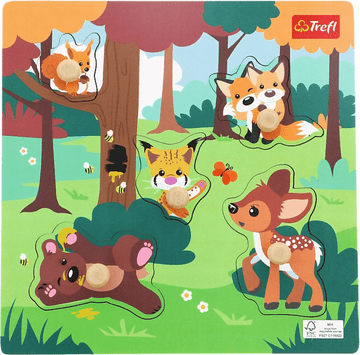 Trefl Sestavljanka/skladanka lesene gozdne živali 22x22cm v foliji 18m+