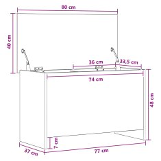 Vidaxl Skladiščni kovček Betonsko siva 80 x 40 x 50 cm Inženirski les