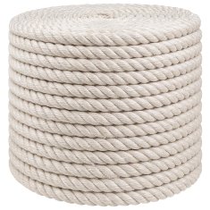 Vidaxl Vrv iz jute 12 mm Bela 100% Tossa jute