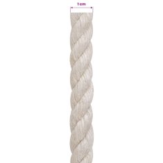 Vidaxl Vrv iz jute 10 mm Bela 100% Tossa jute