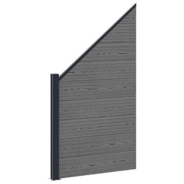 Vidaxl Plošča ograje WPC in aluminij Siva