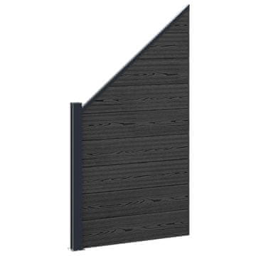 Vidaxl Plošča ograje WPC in aluminij Črna