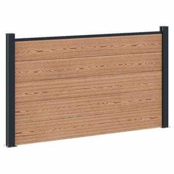 Vidaxl Plošča ograje WPC in aluminij Rjava