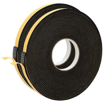 Vidaxl Samolepilni pena trak 2 szt. Črna 10mm x 10m CR pena