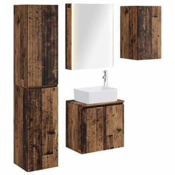 Vidaxl Komplet omaric za kopalnico 5 szt. Star les 53 x 15,5 x 70 cm