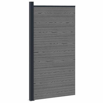 Vidaxl Plošča ograje WPC in aluminij Siva