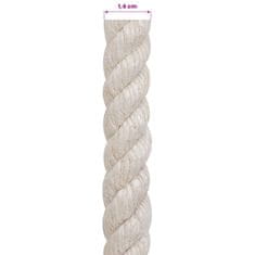 Vidaxl Vrv iz jute 14 mm Bela 100% Tossa jute