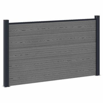 Vidaxl Plošča ograje WPC in aluminij Siva