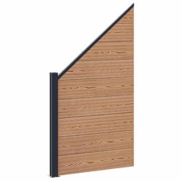 Vidaxl Plošča ograje WPC in aluminij Rjava