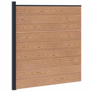 Vidaxl Plošča ograje WPC in aluminij Rjava