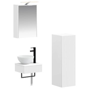 Vidaxl Komplet omaric za kopalnico 4 szt. Bela 43 x 16 x 62,5 cm