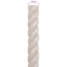 Vidaxl Vrv iz jute 12 mm Bela 100% Tossa jute