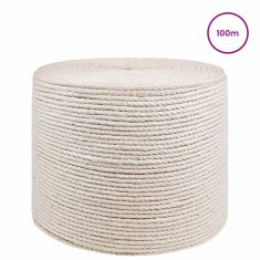 Vidaxl Vrv iz jute 10 kos 20 mm 100 m Bela 100% Tossa jute