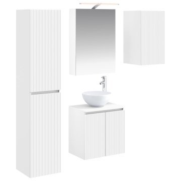 Vidaxl Komplet omaric za kopalnico 5 szt. Bela 50 x 14,5 x 70 cm