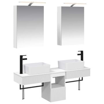 Vidaxl Komplet omaric za kopalnico 5 szt. Bela 50 x 14,5 x 70 cm