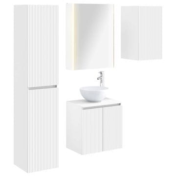 Vidaxl Komplet omaric za kopalnico 5 szt. Bela 53 x 15,5 x 70 cm