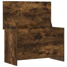 Vidaxl Skladiščni kovček Dimljen hrast 80 x 40 x 50 cm Inženirski les