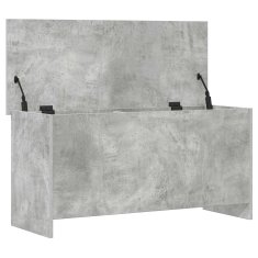 Vidaxl Skladiščni kovček Betonsko siva 100 x 40 x 50 cm Inženirski les