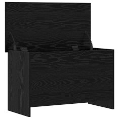 Vidaxl Skladiščni kovček Črni hrast 80 x 40 x 50 cm Inženirski les