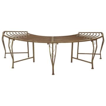 Vidaxl Banka Dreves 4 -sedežni 160 x 80 x 44 cm steel Antik rjava