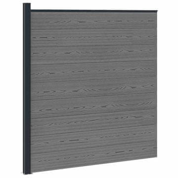 Vidaxl Plošča ograje WPC in aluminij Siva