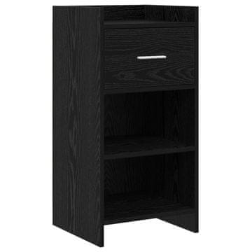 Vidaxl Strani šal Črni hrast 40 x 36 x 80 cm Inženirski les