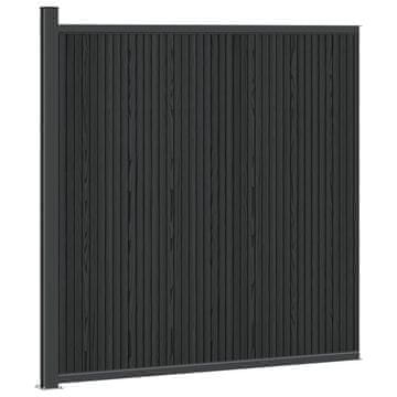 Vidaxl Plošča ograje WPC in aluminij Črna