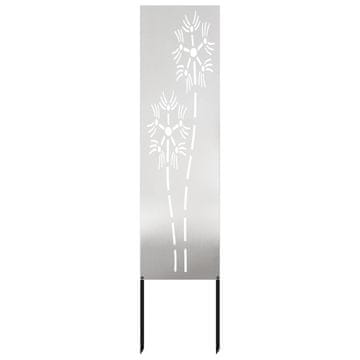 Vidaxl Zaslon za zasebnost v vrtu srebrna 32 x 140 cm Nerjaveče jeklo