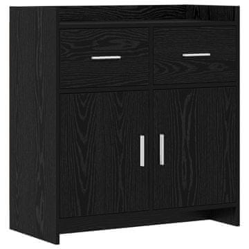 Vidaxl Strani šal Črni hrast 75 x 36 x 80 cm Inženirski les