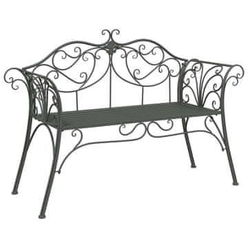 Vidaxl Vrtna klop 2 -sedežni 131 x 47,5 x 90 cm Jeklo Srebrno siva