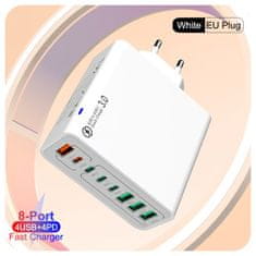VYZIO® 65W hitri večvratni USB polnilec, pametna razporeditev moči, zaščita pred pregrevanjem, univerzalna združljivost, EU vtič | CHARGORA