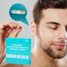 FRILLA® Lepilne palčke za čiščenje ušes, večkrat uporabne, 24 kosov, PET material, večnamenska uporaba | EARWAB