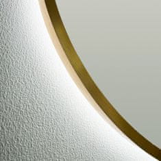 S6 Steklarstvo Šest LED ogledalo S611A2 z zlatim okvirjem, 60x110cm, ovalno LED kopalniško ogledalo, 3 barve LED, dimmer, antifog