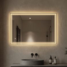 S6 Steklarstvo Šest LED ogledalo S6P1, 120x80cm / 80x120cm , dvojna LED linija, 3barve LED, dimmer, antifog