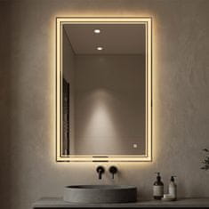 S6 Steklarstvo Šest LED ogledalo S6P1, 120x80cm / 80x120cm , dvojna LED linija, 3barve LED, dimmer, antifog
