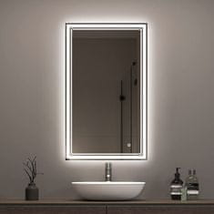 S6 Steklarstvo Šest LED ogledalo S6P2, 100x60cm / 60x100cm, dvojna LED linija, 3barve LED, dimmer, antifog