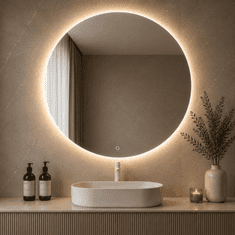 S6 Steklarstvo Šest LED ogledalo S616B, fi 80cm, ambientalna osvetlitev