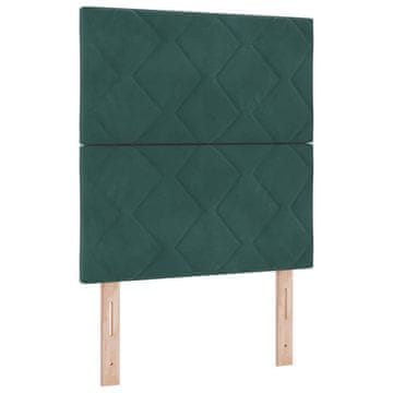 Vidaxl LED glava postelje Temno zelena 80 cm Žamet