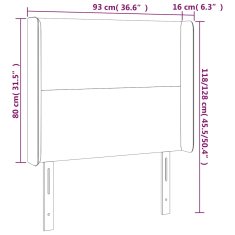 Vidaxl LED posteljno vzglavje temno modro 93x16x118/128 cm žamet