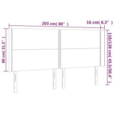 Vidaxl LED posteljno vzglavje temno zeleno 203x16x118/128 cm žamet