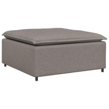 Vidaxl Modularni kavč s podnožjem, sivo-rjav 100x100x48 cm