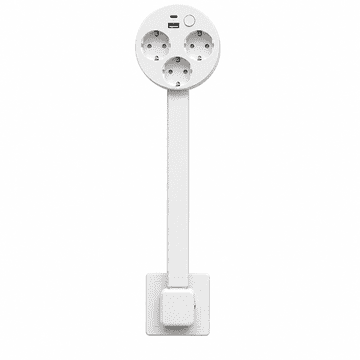 VYZIO® Zložljivi razširitveni vtič z 180° vrtenjem, 3 vtičnice + USB-A in USB-C, 1500 W, EU standard | FLEXSOCKET