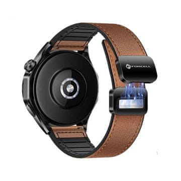 FORCELL Pasek za Samsung Galaxy Watch Forcell F-Design FS20, magnetni, iz umetnega usnja, 22 mm, rjav
