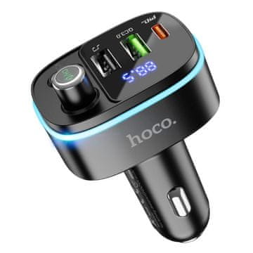 Hoco Avtomobilski Bluetooth-oddajnik Hoco 2 x USB-A + USB-C QC3.0 PD 20 W E62, črn