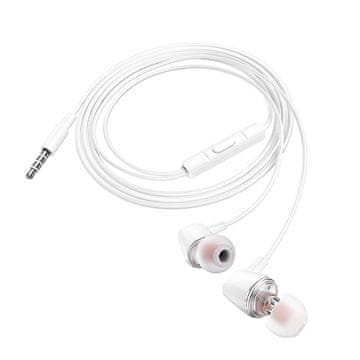 Hoco Žične ušesne slušalke z 3,5-mm priključkom Hoco M107, bele
