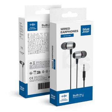 Blue Star Žične ušesne slušalke z 3,5-mm priključkom Blue Star M09, dolžina 1,2 m, črne