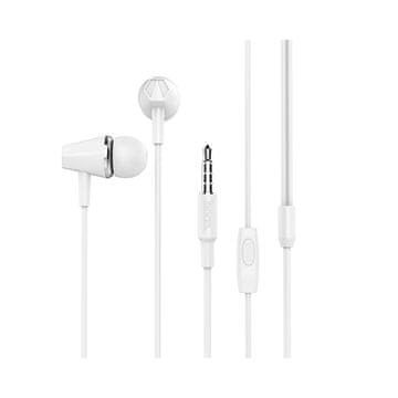Hoco Žične ušesne slušalke z 3,5-mm priključkom Hoco M34, bele