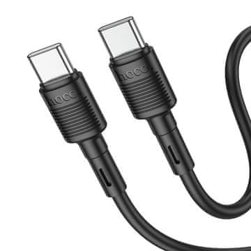 Hoco Kabel USB-C na USB-C Hoco PD 3A 60 W, 1 m, X83, črn