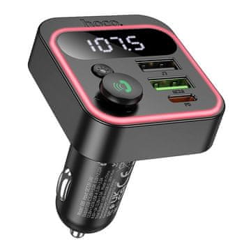 Hoco Avtomobilski Bluetooth-oddajnik Hoco QC3.0 PD 20 W E85, črn